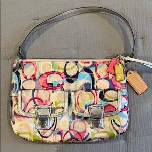 Coach Colorful Circle Pattern Shoulder Bag